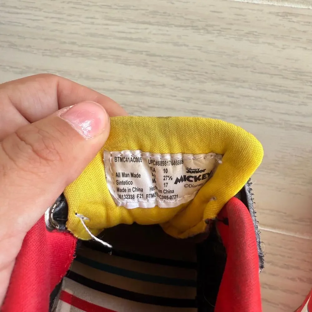Disney Mickey Mouse Toddler Boys Size 10 Hook Loop Sneakers